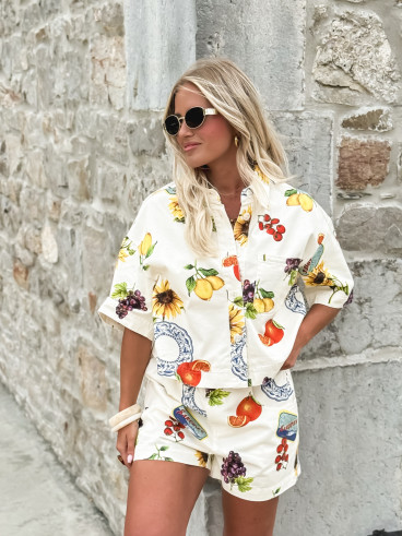 Short à motifs Sardaigne - Ecru