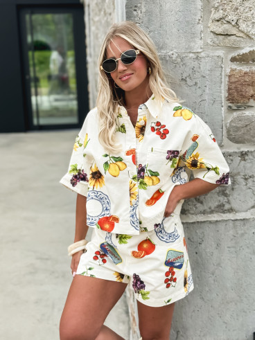 Short à motifs Sardaigne - Ecru