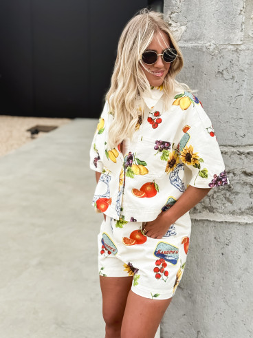 Short à motifs Sardaigne - Ecru