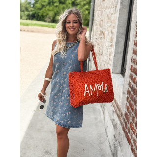 Robe courte à fleurs Loraine - Bleu