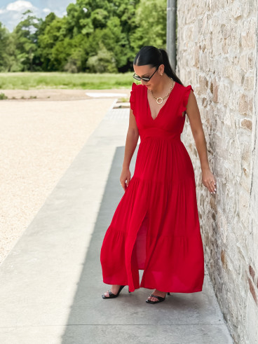 Robe longue Juana - Rouge