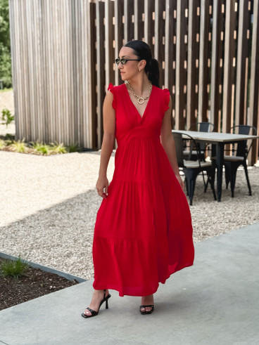 Robe longue Juana - Rouge