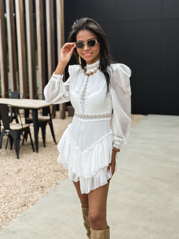 Robe courte Athalié - Blanc