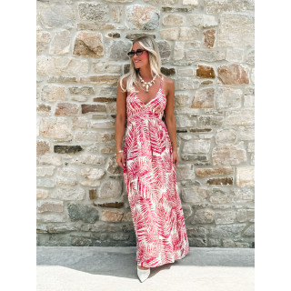 Robe longue à motifs Allegra - Rouge