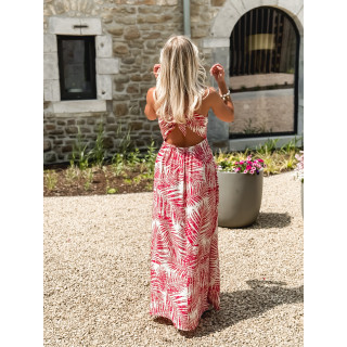 Robe longue à motifs Allegra - Rouge
