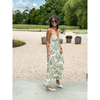 Robe longue à motifs Allegra - Kaki