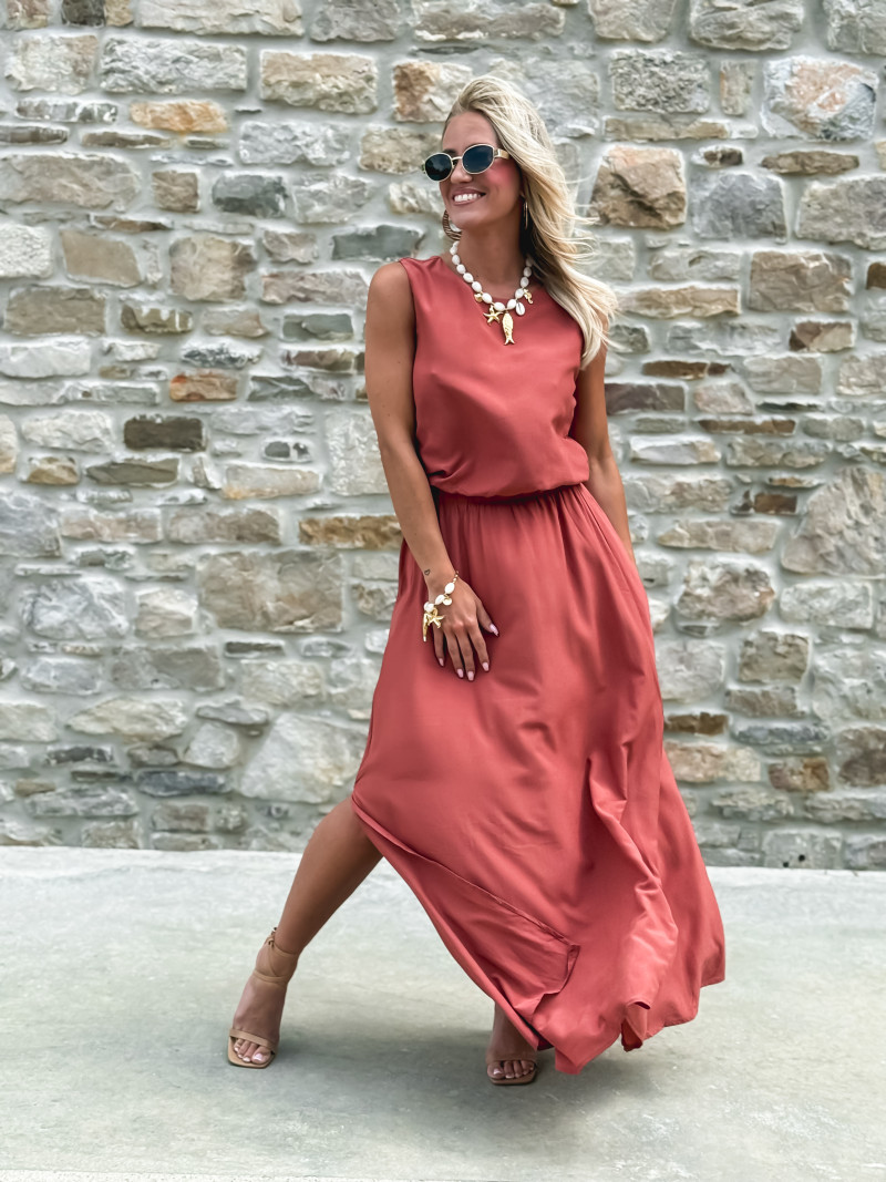 Robe longue Imaé - Terracotta