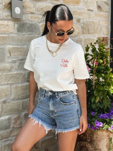 T-shirt Leïna - Blanc/Rose