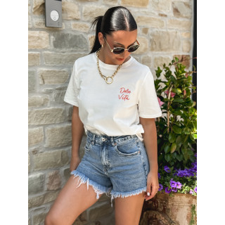 T-shirt Leïna - Blanc/Rose