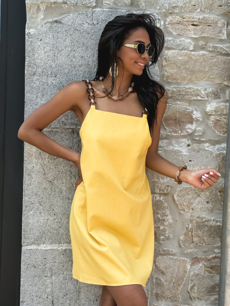 Robe courte Sénégal - Jaune