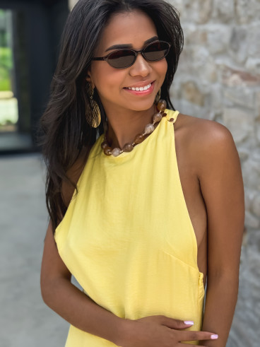 Robe longue Rima - Jaune