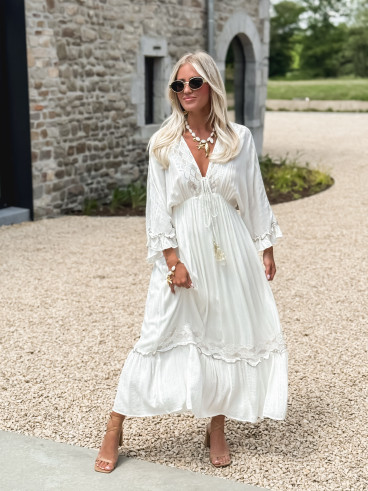 Robe longue Anissa - Ecru