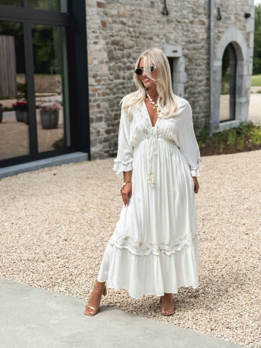 Robe longue Anissa - Ecru