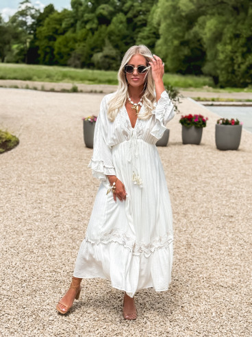 Robe longue Anissa - Ecru