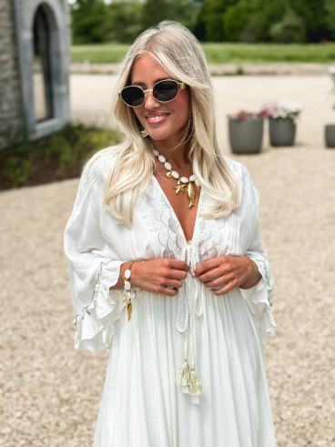 Robe longue Anissa - Ecru