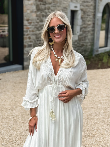 Robe longue Anissa - Ecru