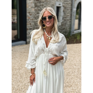 Robe longue Anissa - Ecru