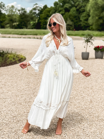 Robe longue Anissa - Ecru