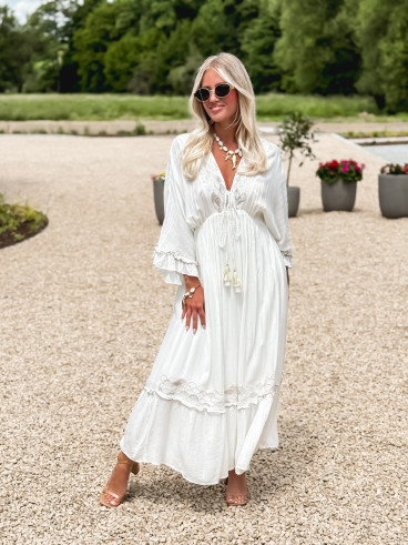 Robe longue Anissa - Ecru