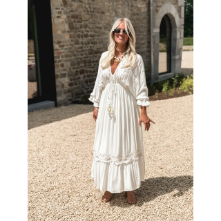 Robe longue Anissa - Ecru