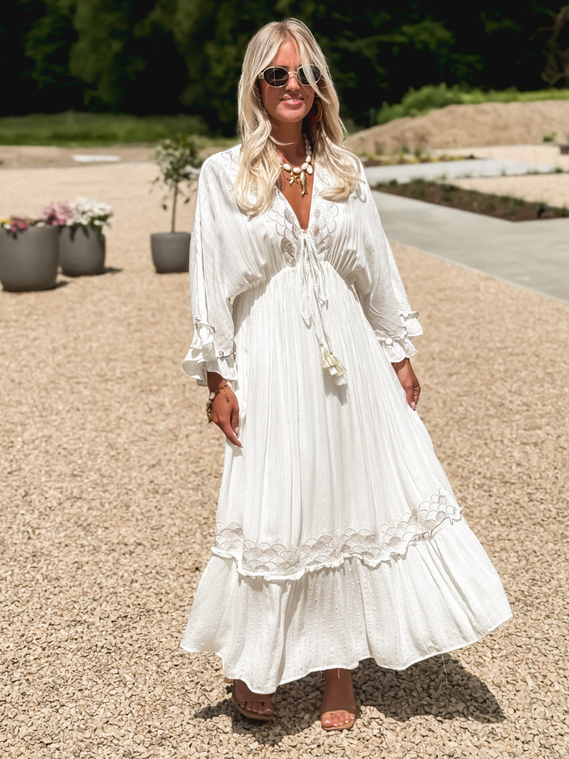 Robe longue Anissa - Ecru
