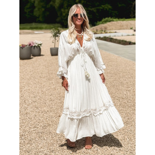 Robe longue Anissa - Ecru