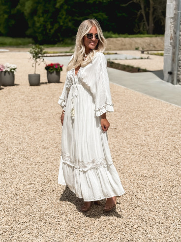 Robe longue Anissa - Ecru