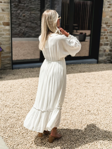 Robe longue Anissa - Ecru