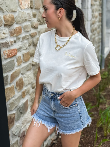 T-shirt Aëla - Blanc/Jaune