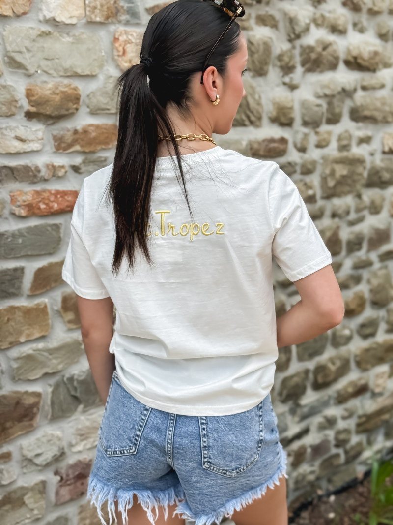 T-shirt Aëla - Blanc/Jaune
