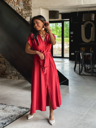 Robe longue Kalani - Brique