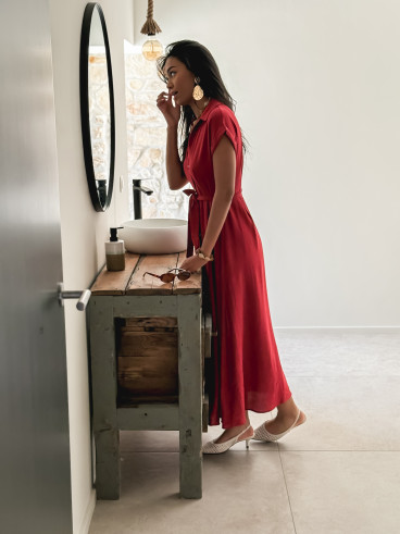 Robe longue Kalani - Brique