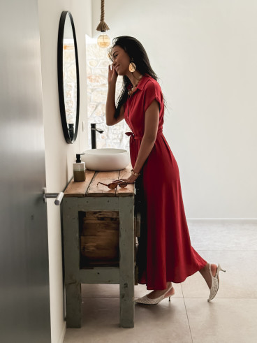 Robe longue Kalani - Brique