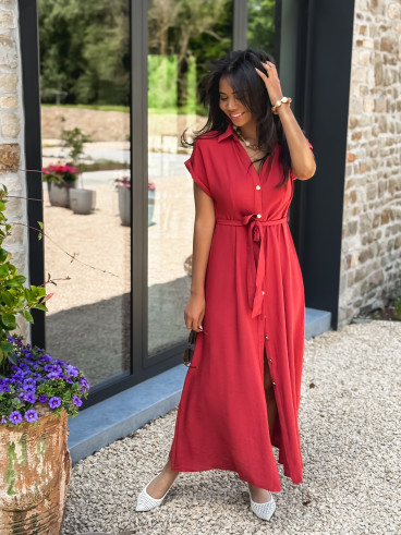 Robe longue Kalani - Brique