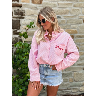 Chemise lignée "St Tropez" - Rose/Blanc