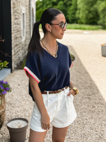 T-shirt Sayana - Bleu marine