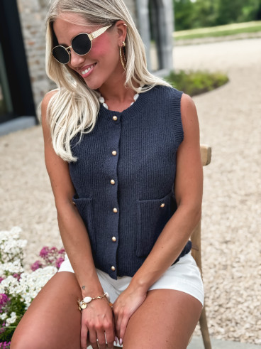 Blouse Hélénie - Bleu marine