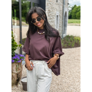 T-shirt oversize Hilary - Chocolat