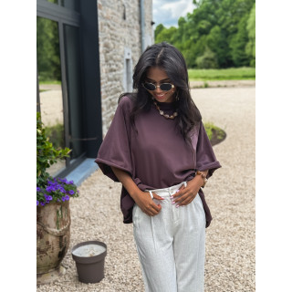 T-shirt oversize Hilary - Chocolat