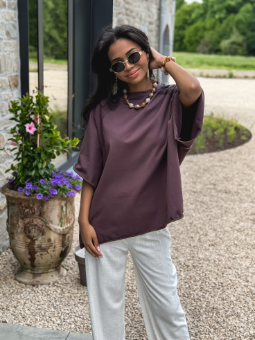 T-shirt oversize Hilary - Chocolat
