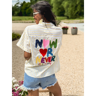 Chemise lignée Lovia - Jaune/Blanc
