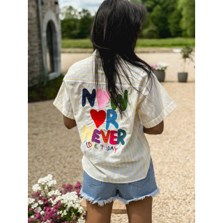 Chemise lignée Lovia - Jaune/Blanc