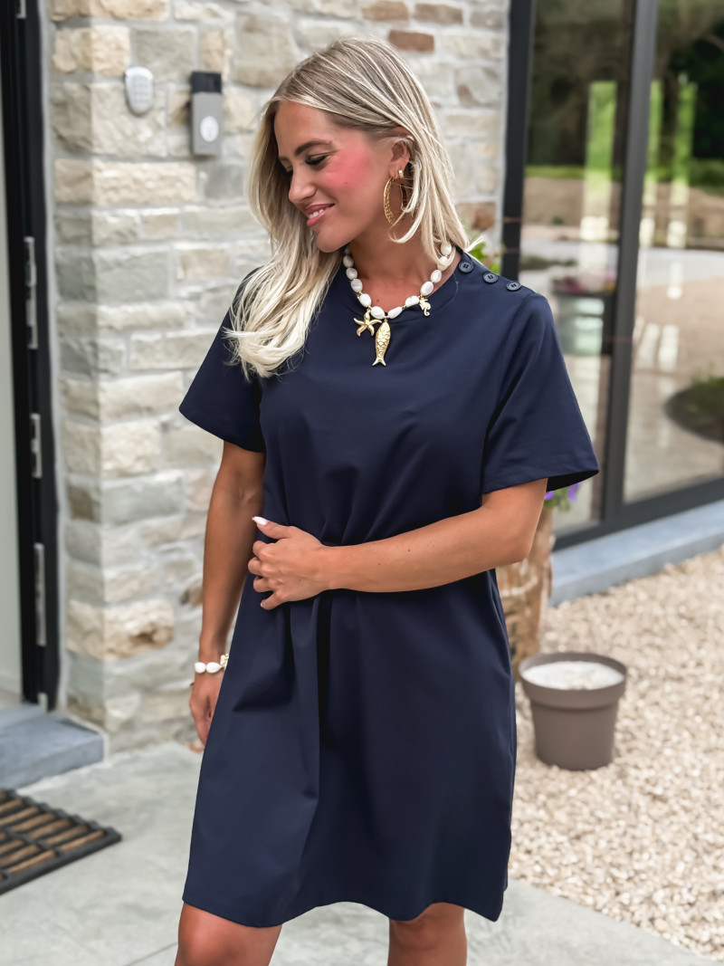 Robe courte Lénaé - Bleu marine