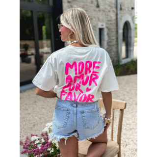 T-shirt "More Amor por Favor " - Blanc