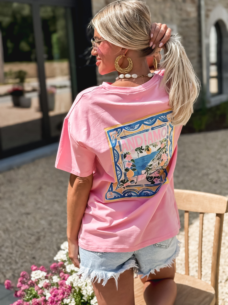 T-shirt Andiamo - Rose