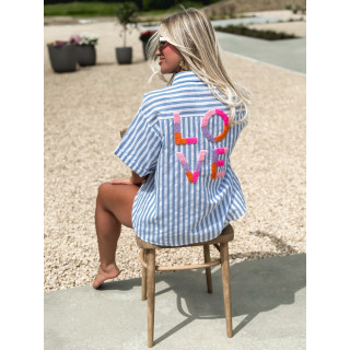 Chemise lignée Lovy - Bleu/Blanc
