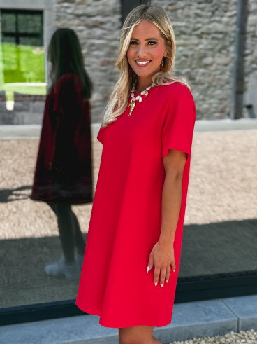 Robe courte Lénaé - Rouge