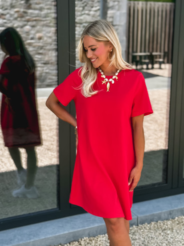 Robe courte Lénaé - Rouge