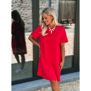 Robe courte Lénaé - Rouge