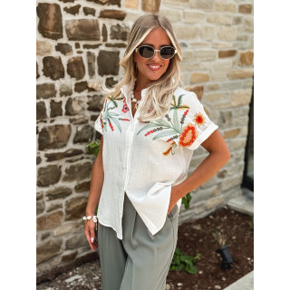 Chemise à fleurs Silvanna - Blanc